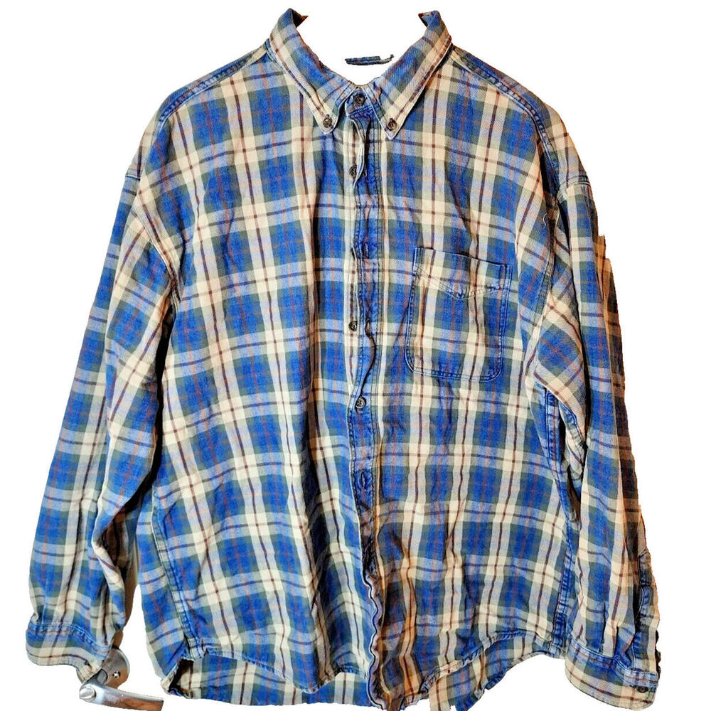 Mens LL Bean Long Sleeve Button Shirt XL Regular